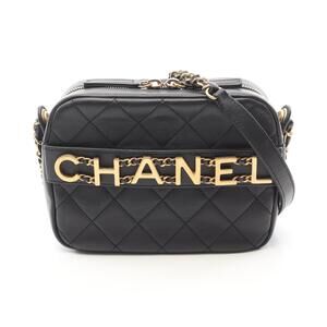 Chanel Matelasse Camera Bag Shoulder Leather Black